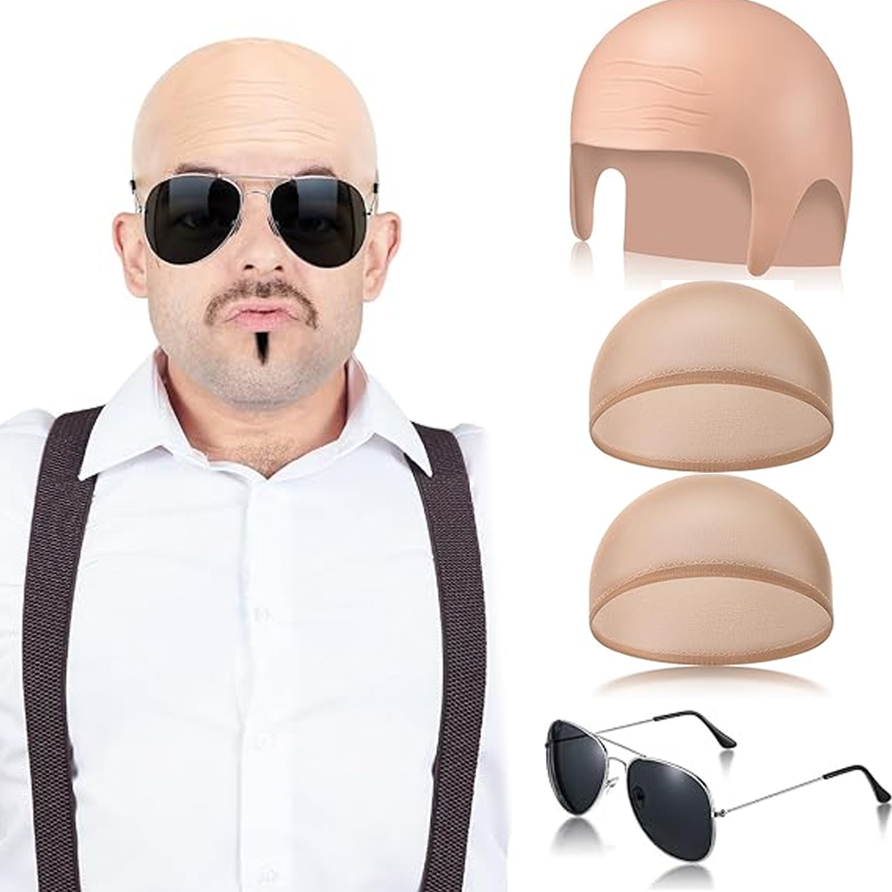Women Accessories Combo - 4 Pcs Bald Caps Set Makeup