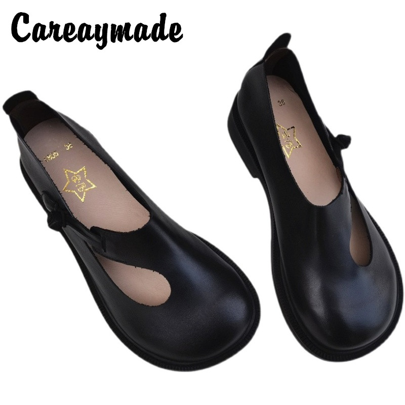 Women'S Shoes And Accessories - Careaymade-Genuine leather big shoes retro national