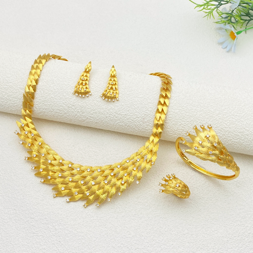 Women Accessories Uae - Falair UAE Bride Zircon Gold Plated