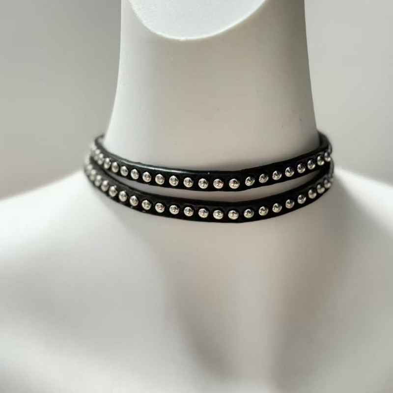 Punk Jewelry Rivet Choker Leat - Women'S Accessories In The 90S ulasan dan harga
