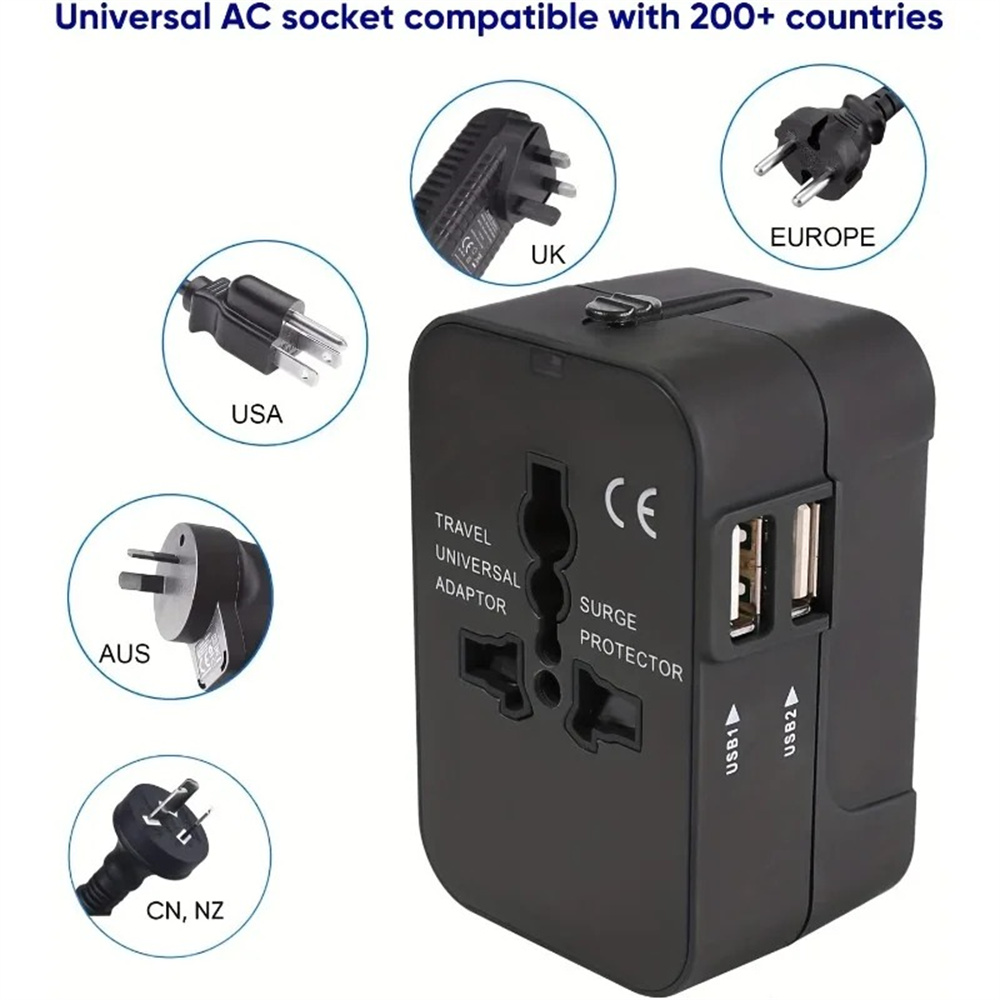 Dual USB Ports Universal Trave - Women Accessories In Uk ulasan dan harga