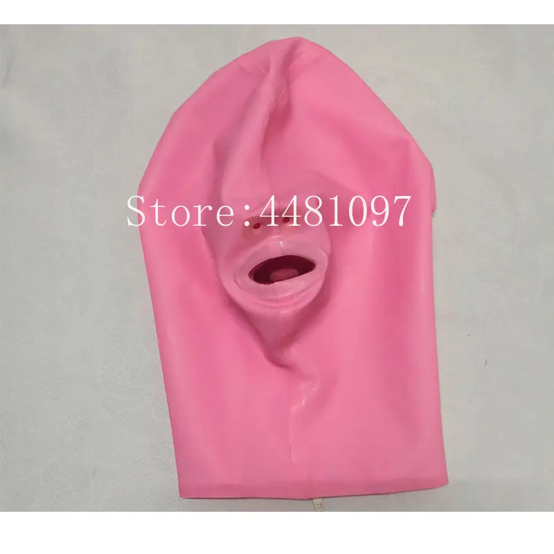 Pink Transparent Latex Hood wi - Women'S Red Accessories ulasan dan harga