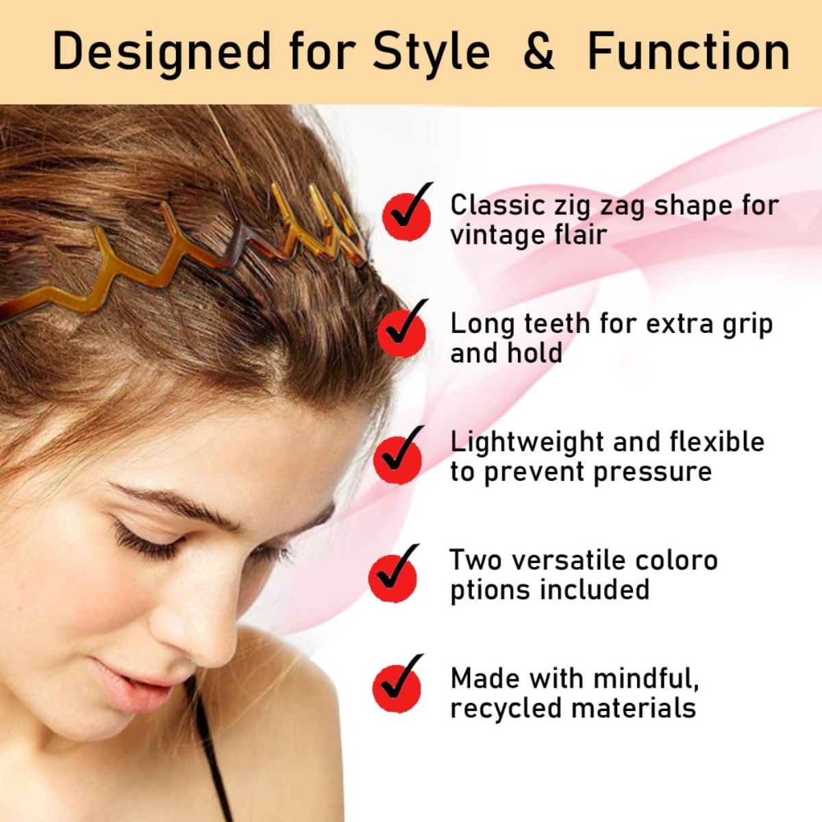 Zig Zag Headbands, Recycled Pl - Women'S Accessories In The 90S ulasan dan harga