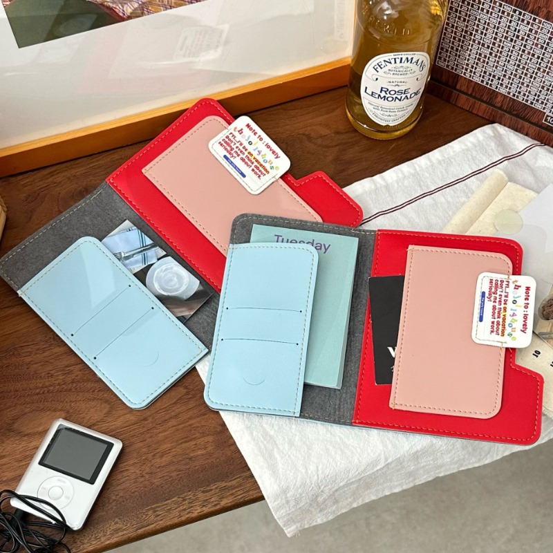 Ins Color Block Passport Holde - Women Accessories List ulasan dan harga