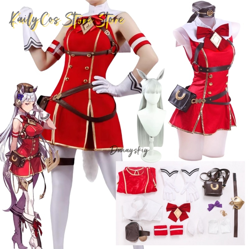 Gold Ship Cosplay Costume Wig  - Women'S Red Accessories ulasan dan harga