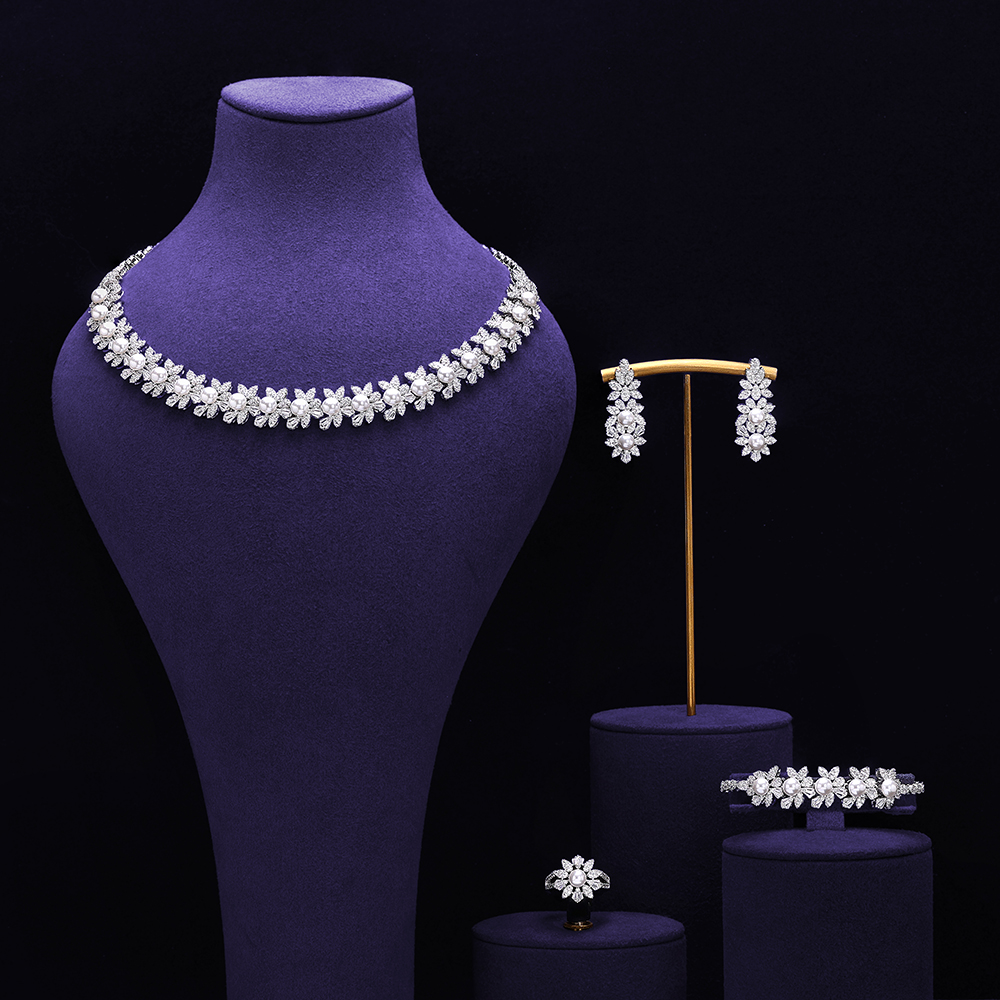4PCS Wedding Jewelry Set Cubic - Women Accessories Uae ulasan dan harga