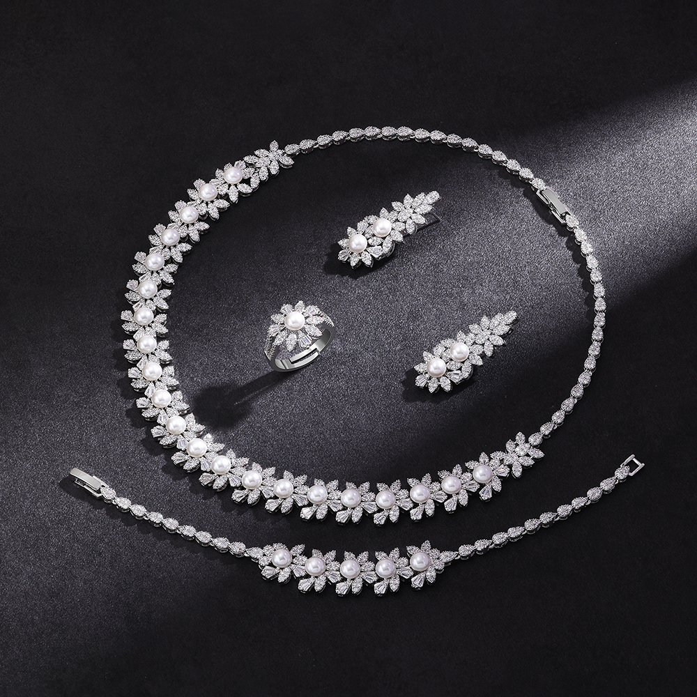 4PCS Wedding Jewelry Set Cubic - Women Accessories Uae ulasan dan harga
