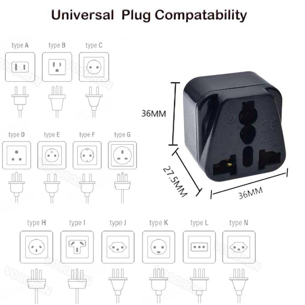 Universal 2 Round Pin Plug Ada - Women Accessories In Uk ulasan dan harga