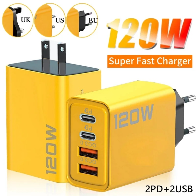 120W USB C PD Charger 4 Ports  - Women Accessories In Uk ulasan dan harga