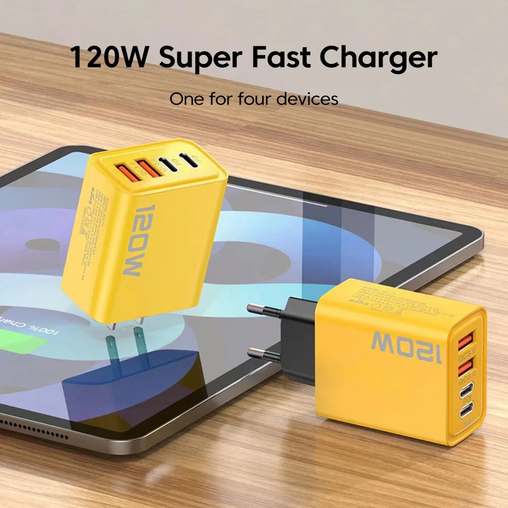 120W USB C PD Charger 4 Ports  - Women Accessories In Uk ulasan dan harga