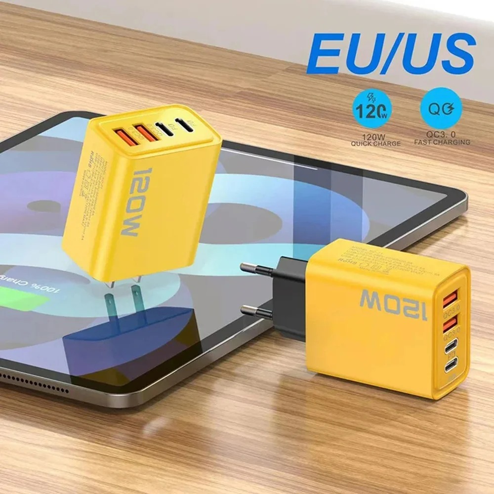 120W USB C PD Charger 4 Ports  - Women Accessories In Uk ulasan dan harga