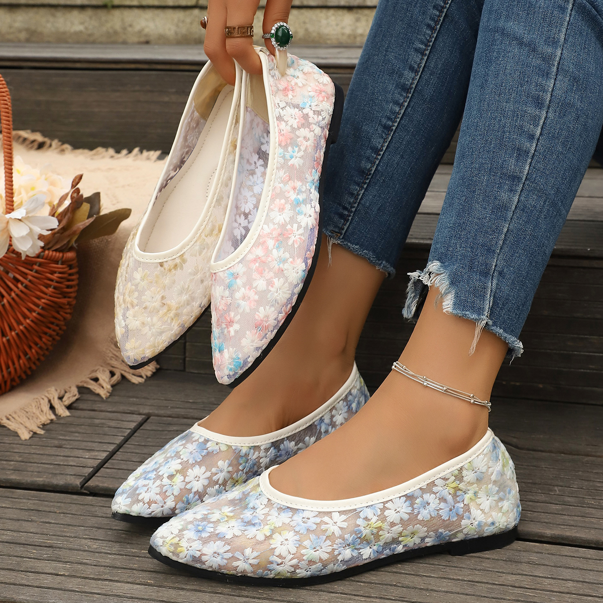 Summer Elegant Flower Low Heel - Women'S Shoes And Accessories ulasan dan harga