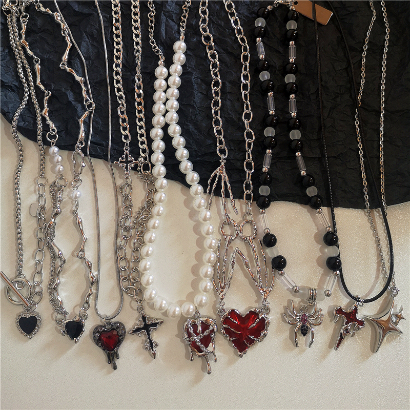 Gothic Vintage Y2K Red Glass H - Women'S Accessories In The 90S ulasan dan harga