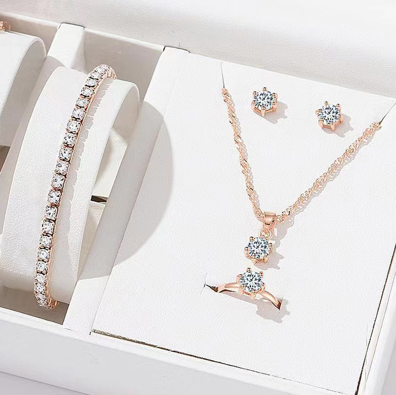 5Pcs Elegant Cubic Zirconia Cr - Women Accessories Combo Gift ulasan dan harga