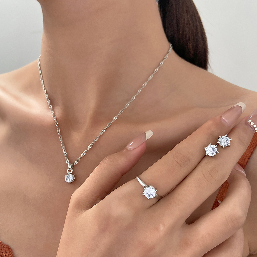 5Pcs Elegant Cubic Zirconia Cr - Women Accessories Combo Gift ulasan dan harga