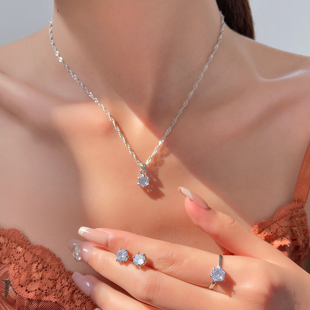5Pcs Elegant Cubic Zirconia Cr - Women Accessories Combo Gift ulasan dan harga