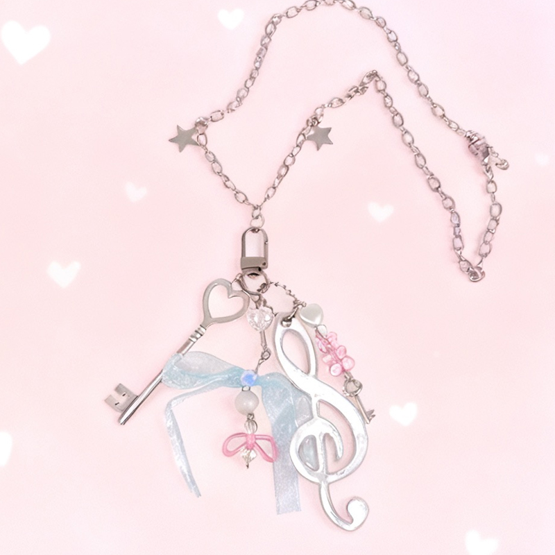 Y2K Jewelry Note Bear Bow Pend - Women'S Accessories In The 90S ulasan dan harga