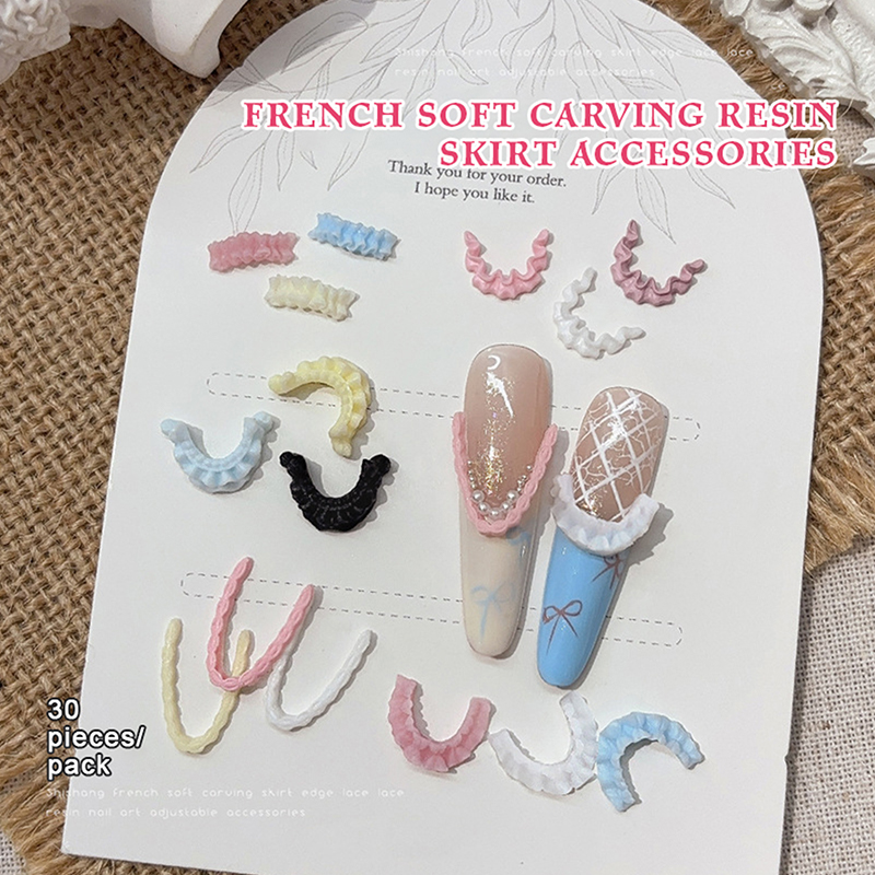 30Pcs 3D Resin Nail Art Lace T - Women Accessories Combo Gift ulasan dan harga