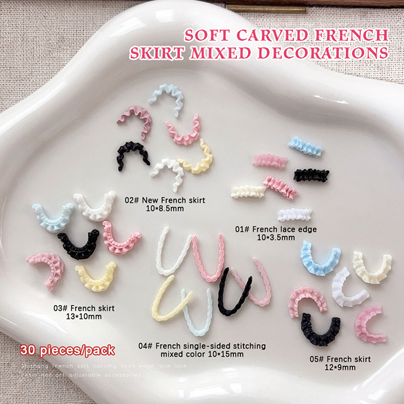 30Pcs 3D Resin Nail Art Lace T - Women Accessories Combo Gift ulasan dan harga