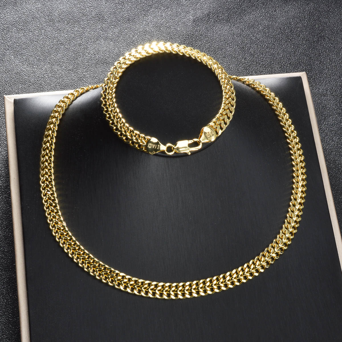 Curb Chain Jewelry Set 14K Gol - Women Accessories Combo Gift ulasan dan harga