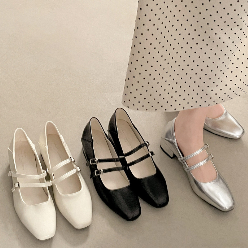 Square Toe Low Heel Women Silv - Women'S Shoes And Accessories ulasan dan harga