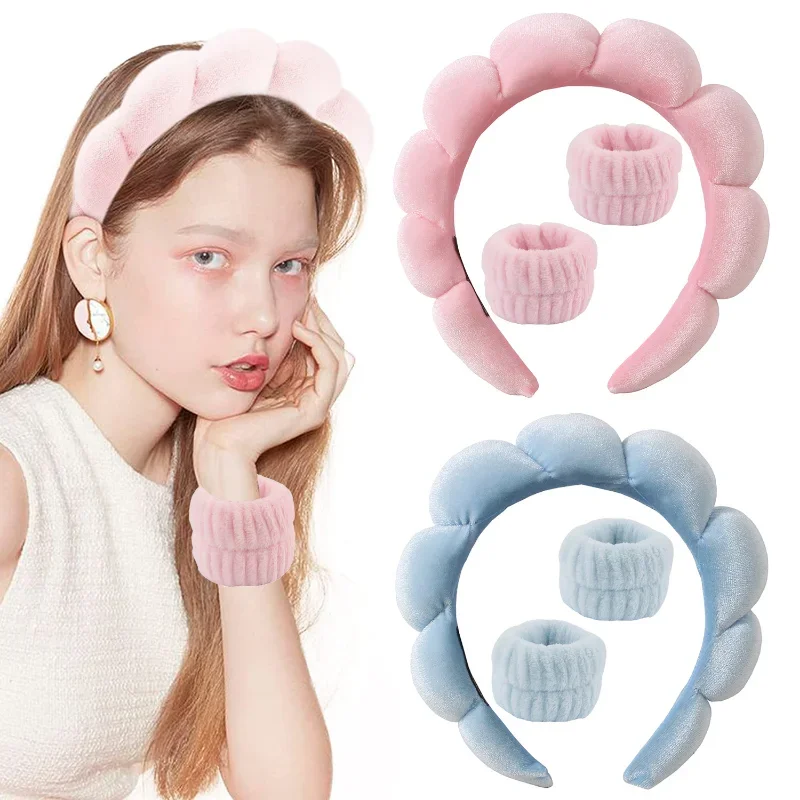 3Pcs/set Makeup Headband Puffy - Women Accessories Combo ulasan dan harga