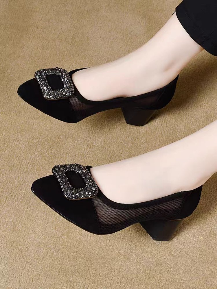 Elegant Pointed Toe Mesh Block - Women'S Shoes And Accessories ulasan dan harga