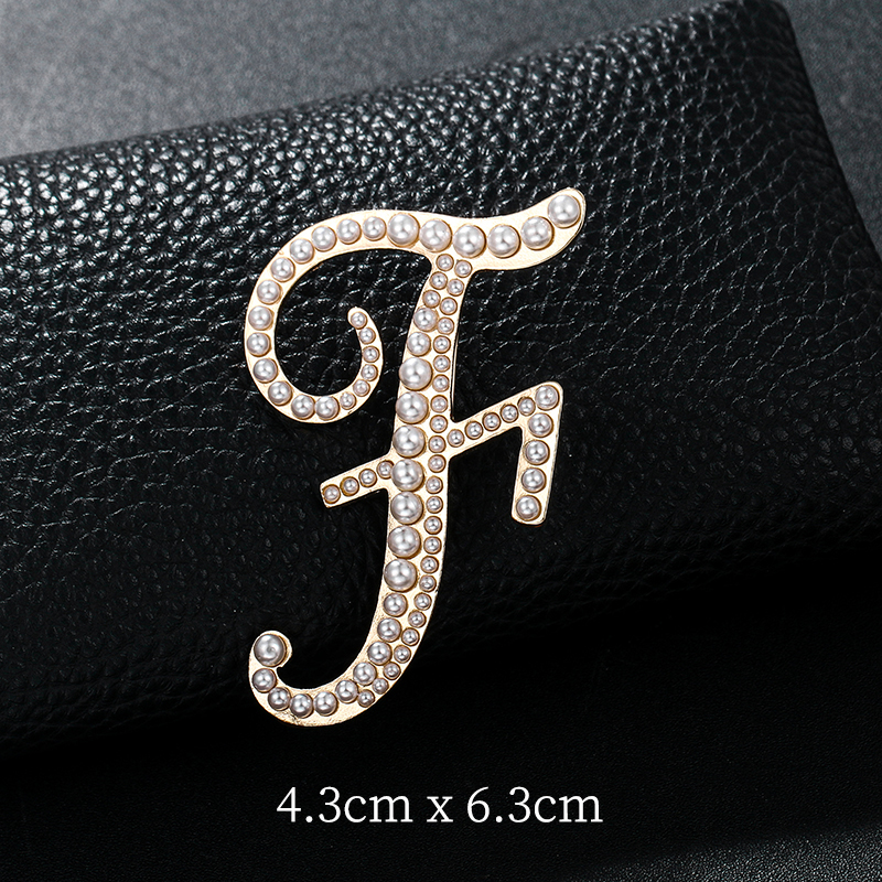 English Letters A-Z Pearl Broo - Women Accessories In English ulasan dan harga