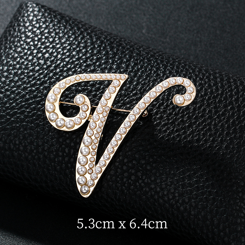 English Letters A-Z Pearl Broo - Women Accessories In English ulasan dan harga