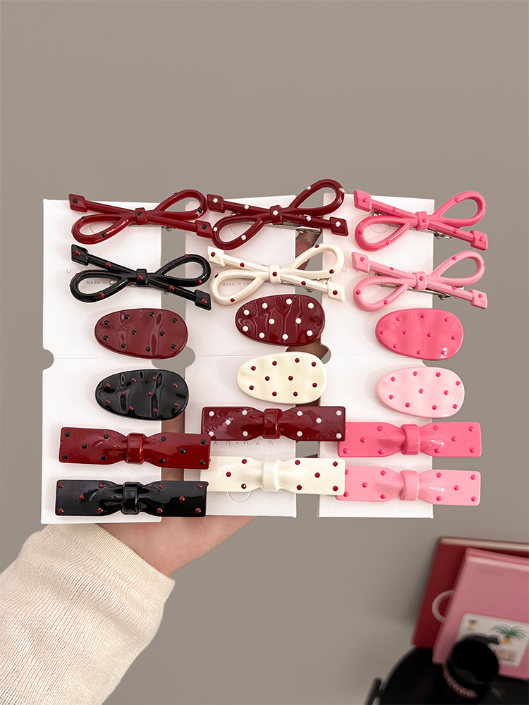 Sweet Cool Polka Dot  Knot Hai - Women'S Red Accessories ulasan dan harga